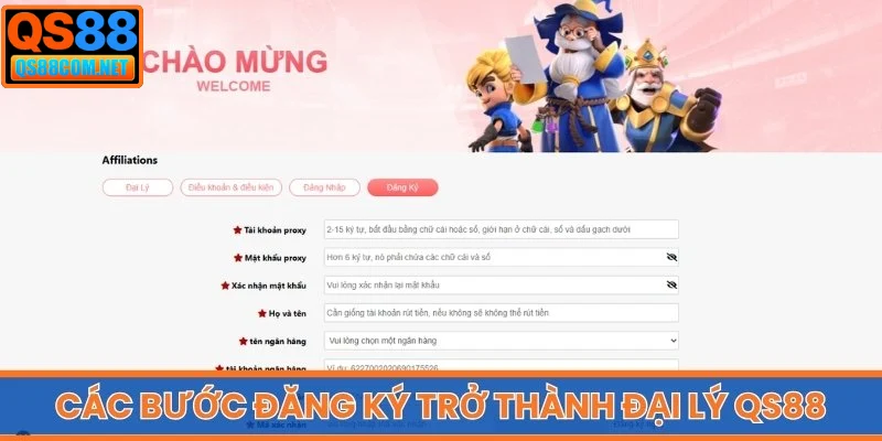 Các bước đăng ký trở thành đại lý QS88 chính thức