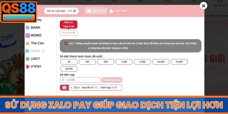 Sử dụng Zalo Pay giúp giao dịch tiện lợi hơn