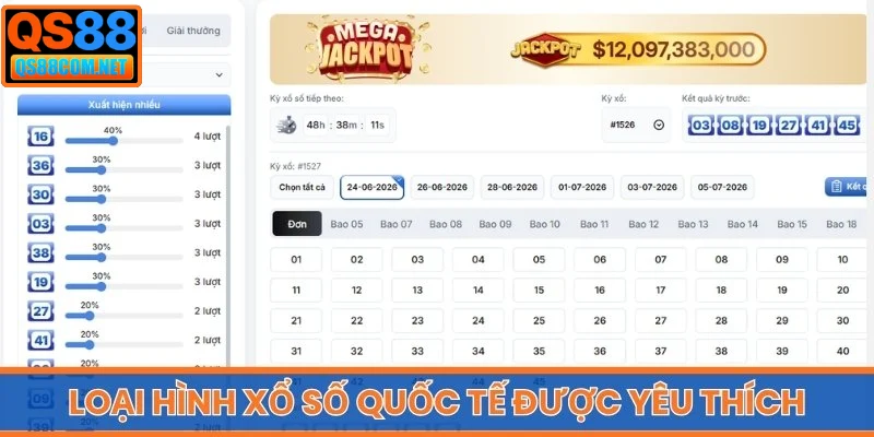 Loại hình xổ số quốc tế được yêu thích